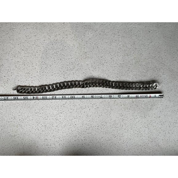 Braided Stainless Steel Necklace Plaited Vintage Wide Choker 17” Plaited - Picture 6 of 6